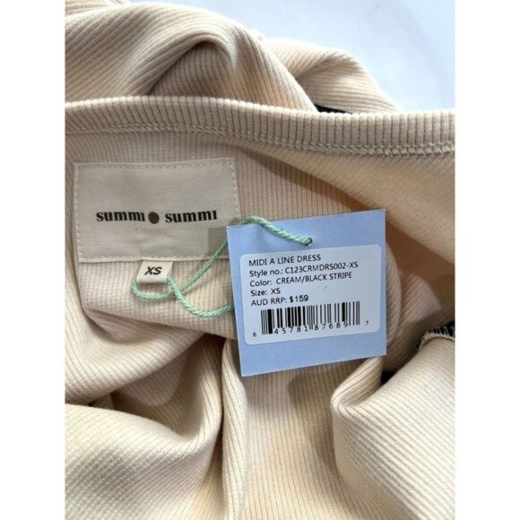 Summi Summi Midi A Line Dress in Cream Black Stripe - Picture 4 of 4